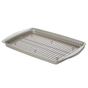 Rachel Ray 13-Inch x 19-Inch Jumbo Nonstick Sheet Pan with Rack